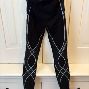 Black Leggings with Blue Accents